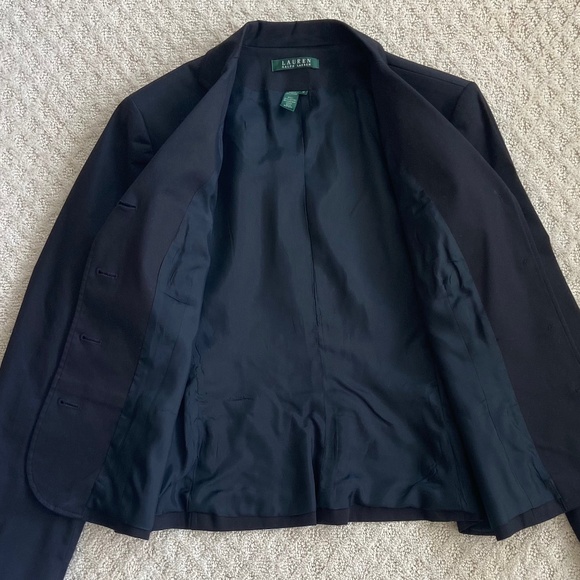 Lauren Ralph Lauren Women's Cropped Black Blazer Size 6 - Picture 3 of 6